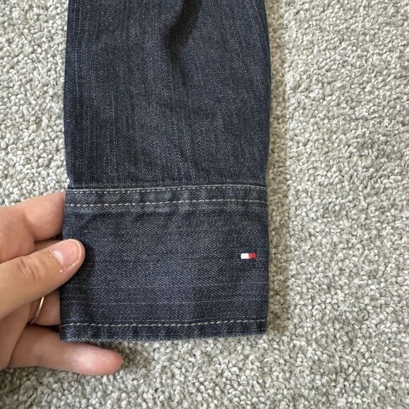 Tommy Hilfiger Jacket Womens Small Blue Denim Button Front Utility Pockets - Picture 6 of 16